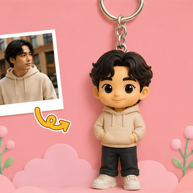 Figurine Porte-Clés Personnalisée — Ta Photo en Mini Version